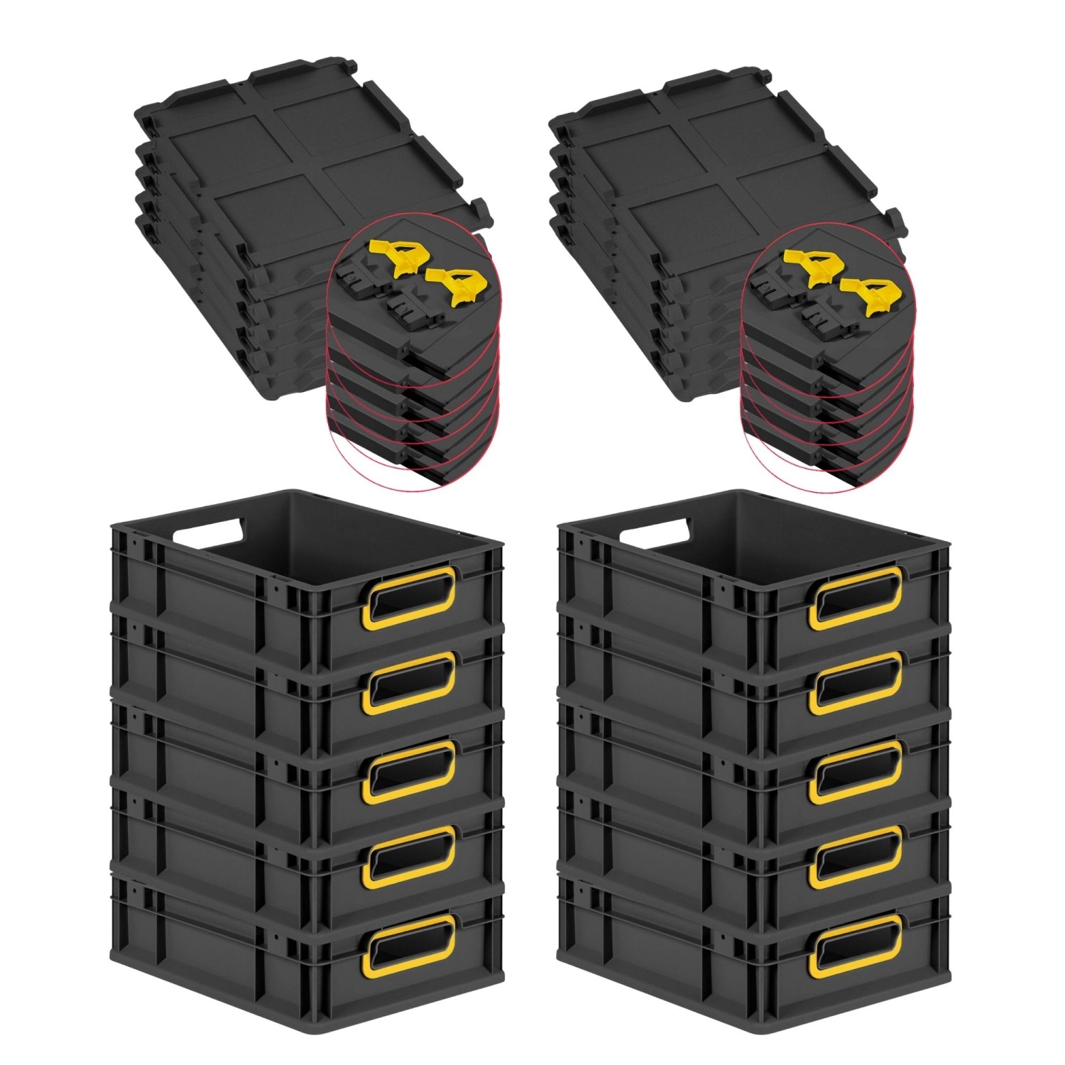 PROREGAL SuperSparSet 10x Eurobox Nextgen Color Mit Scharnierdeckel HxBxT 1 günstig online kaufen