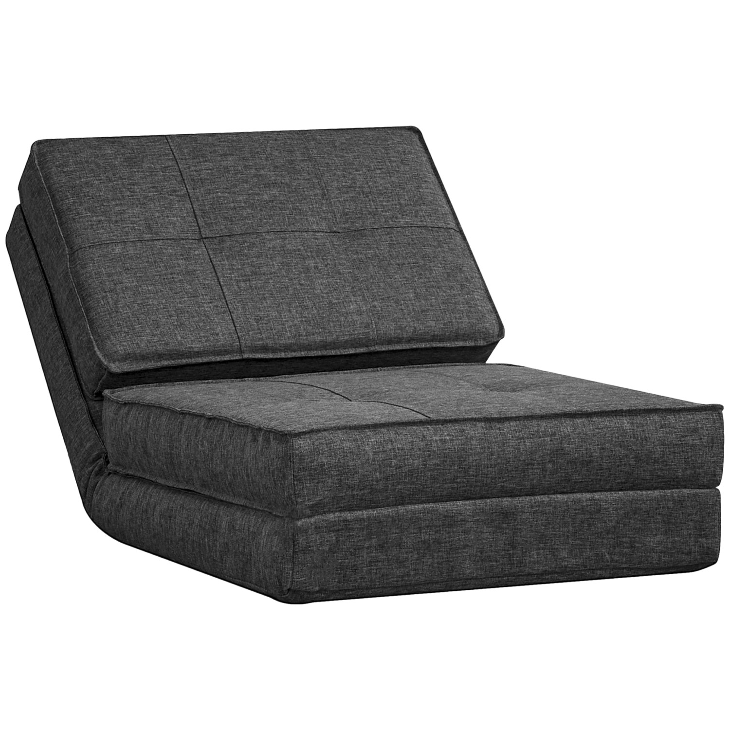 HOMCOM Bodensofa Klappbar Dunkelgrau Polyester 61 x 73 x 58 cm günstig online kaufen
