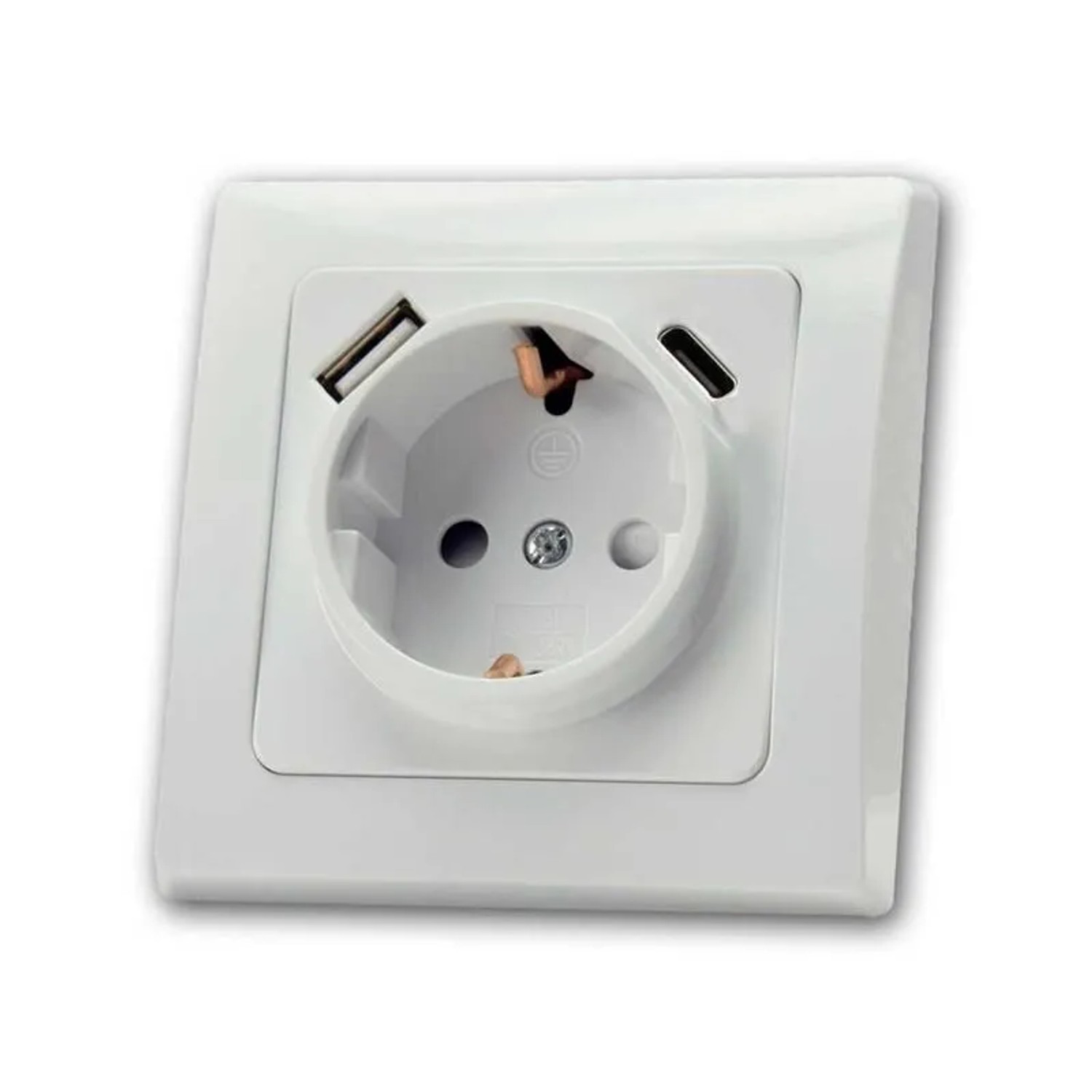 ChiliTec DELPHI Schutzk Steckdose 250V 16A & USB C Weiß