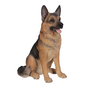 Deko-Figur Schäferhund, 55 cm, für die Gartendekoration. Detailgetreue Nachbildung eines sitzenden Schäferhundes.
