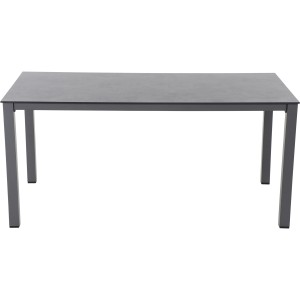 Rechteckiger, anthrazitfarbener Siena Garden Gartentisch Sola, 166,5x94,2 cm, aus pulverbeschichtetem Stahl.