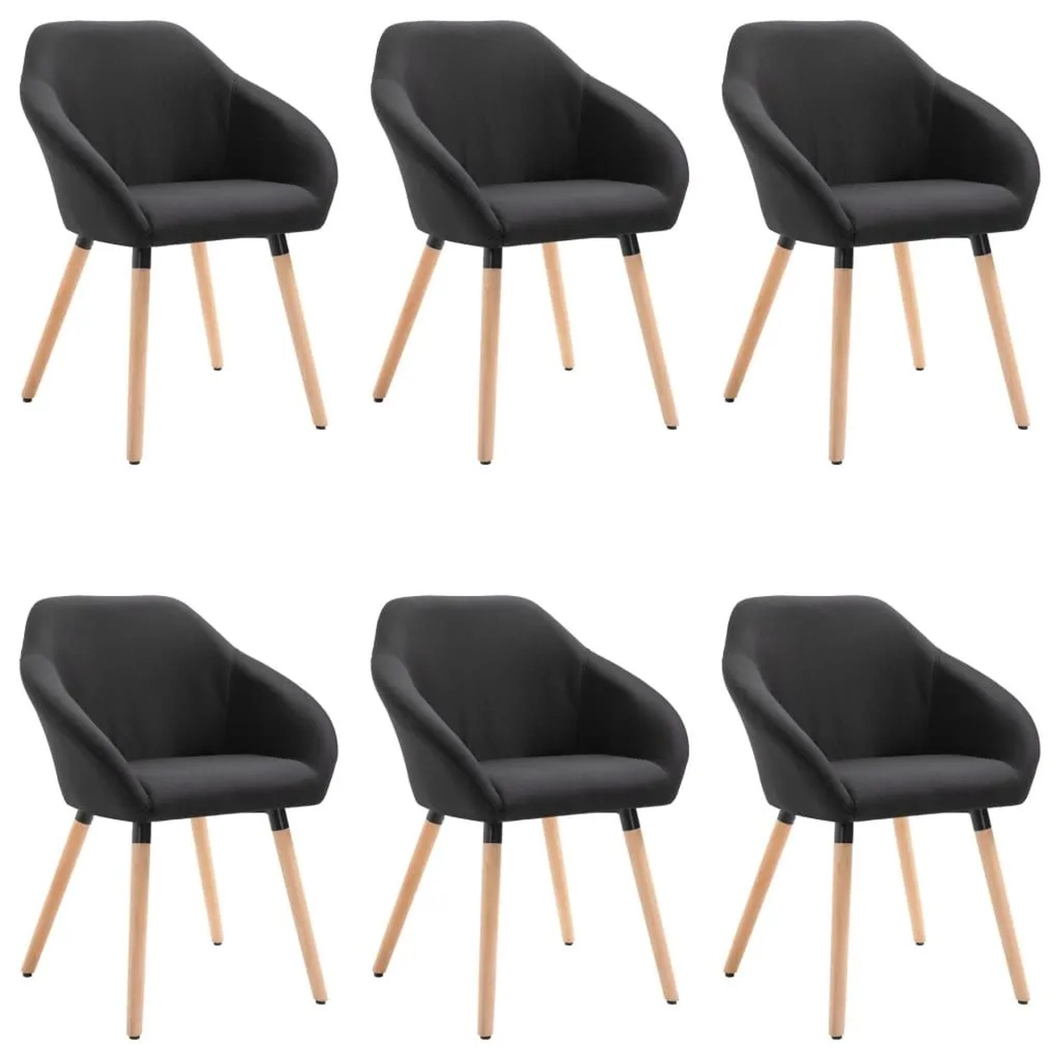 vidaXL Esszimmerstühle 6 Stk Schwarz Stoff 278423