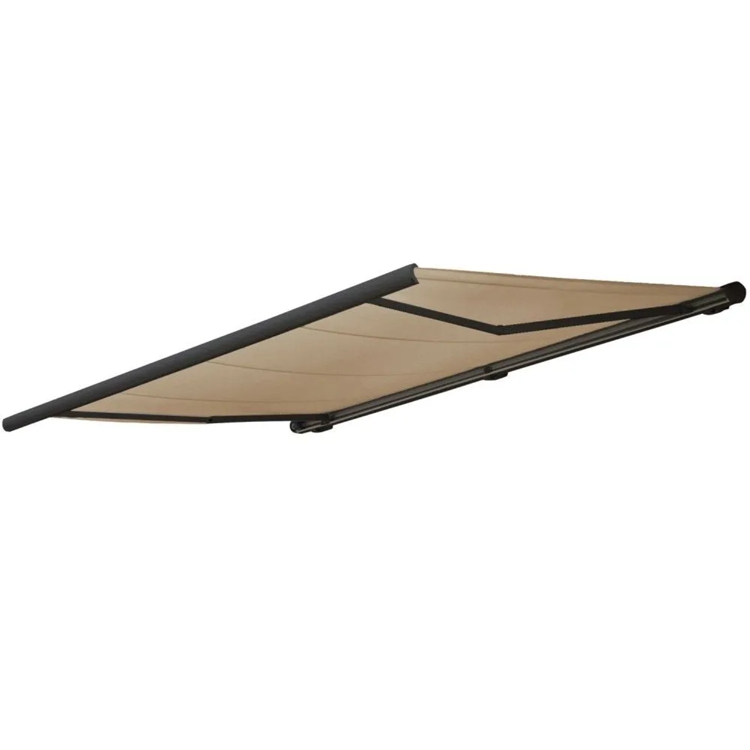 MCW Elektrische Kassettenmarkise H27 6x3m Polyester Creme Rahmen Anthrazit