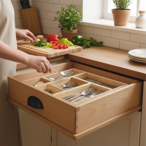 Relaxdays Schubladeneinsatz Bambus MDF Natur 5-teilig Pflegeleicht 27 cm x 12,5 cm x 5 cm 1 kg