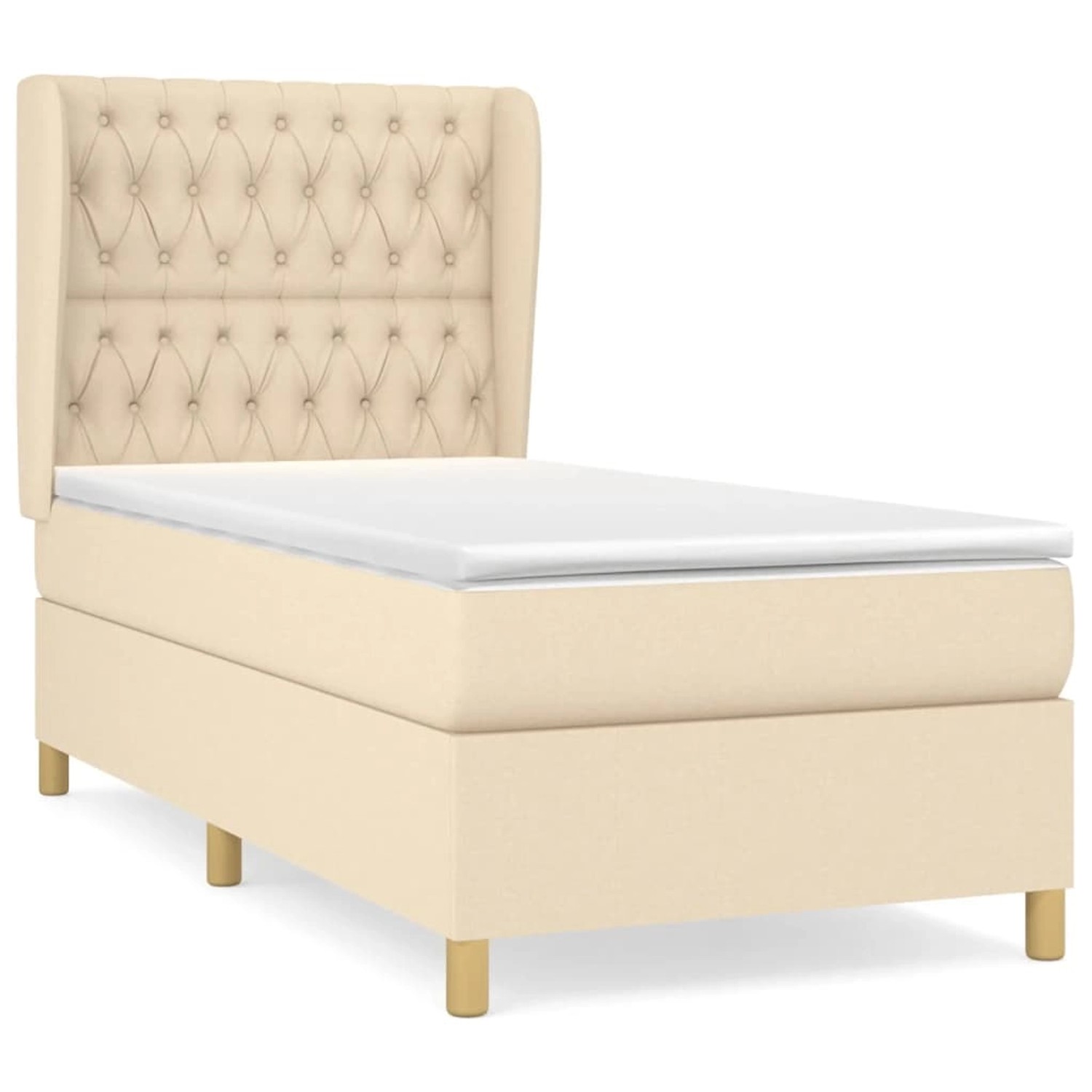 vidaXL Boxspringbett mit Matratze Creme 90x200 cm Stoff1372795 günstig online kaufen