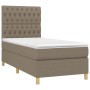 Boxspringbett Taupe 90x190 cm mit Matratze und Kopfteil, Stoffbezug.