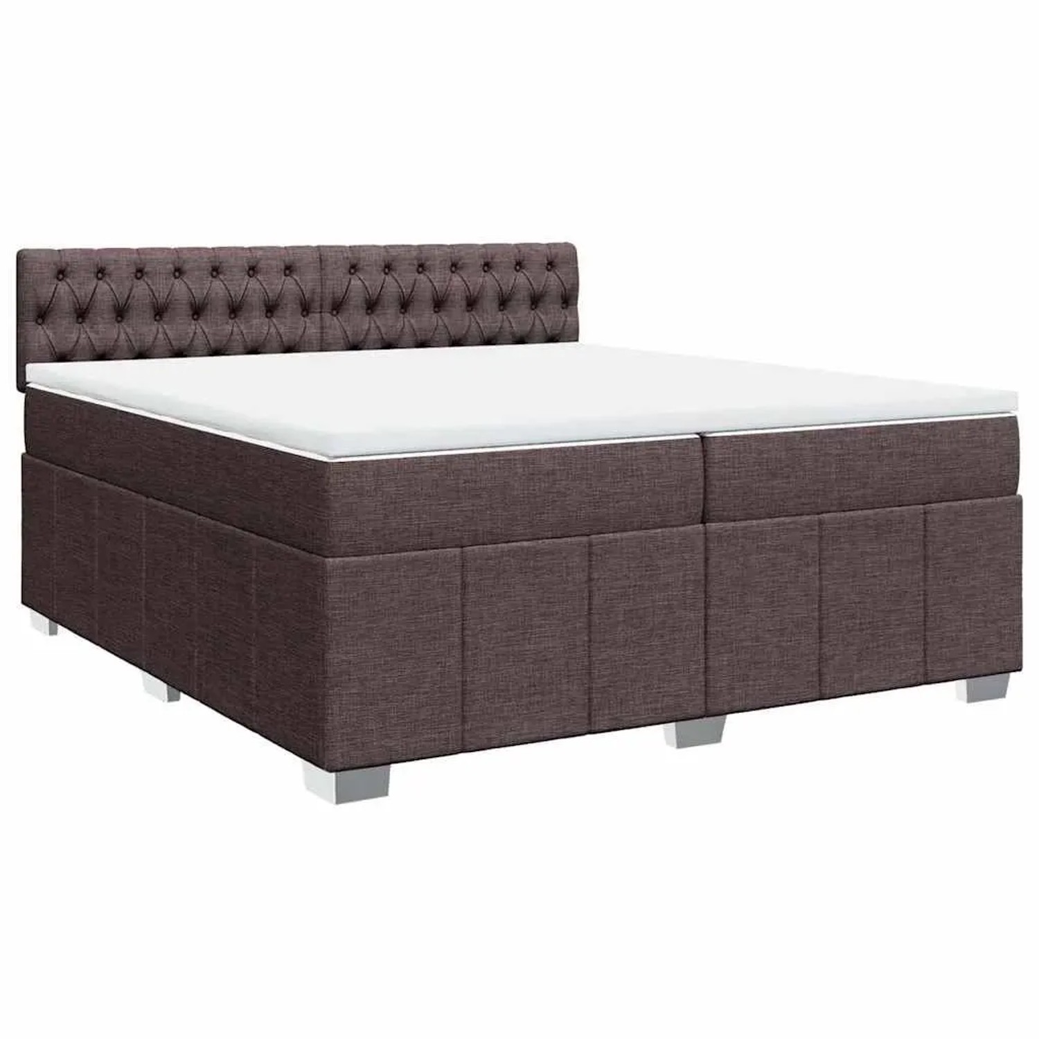 vidaXL Boxspringbett mit Matratze Dunkelbraun 200x200 cm Stoff 3289485 günstig online kaufen
