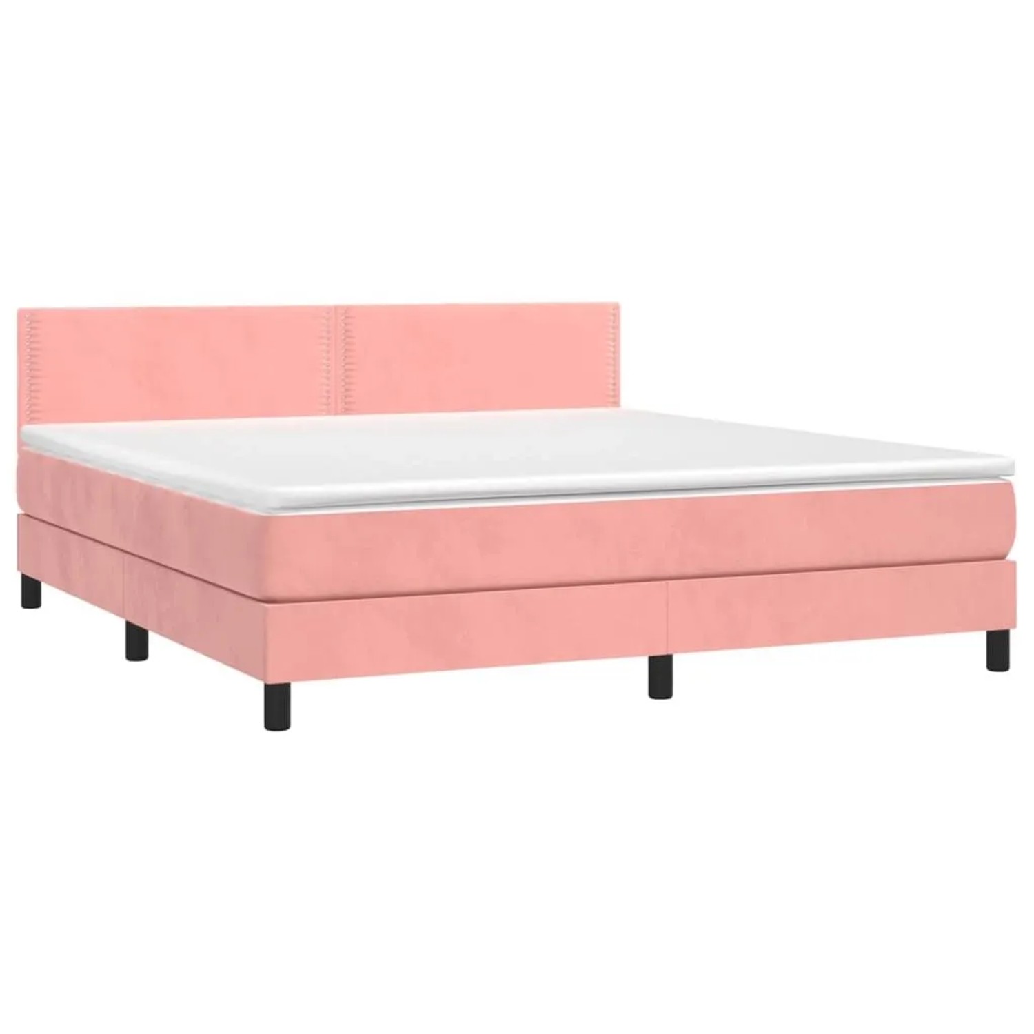 vidaXL Boxspringbett mit Matratze & LED Rosa 160x200 cm Samt 3134356 günstig online kaufen