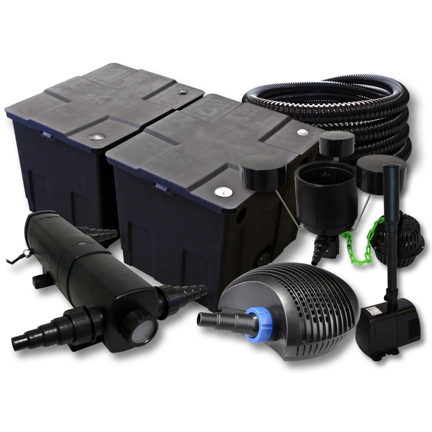 Sunsun Filter Set 60000L Teich 18W Uvc40W Pumpe Schlauch Skimmer Springbrunnen