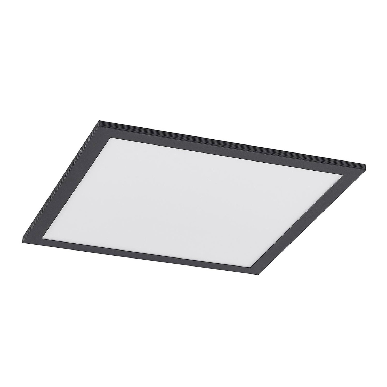 Lindby LED Panel Nelios 9956142 Dimmbar mit Leselampe Modern in Schwarz aus Aluminium 1-flammig Wohnzimmerleuchte