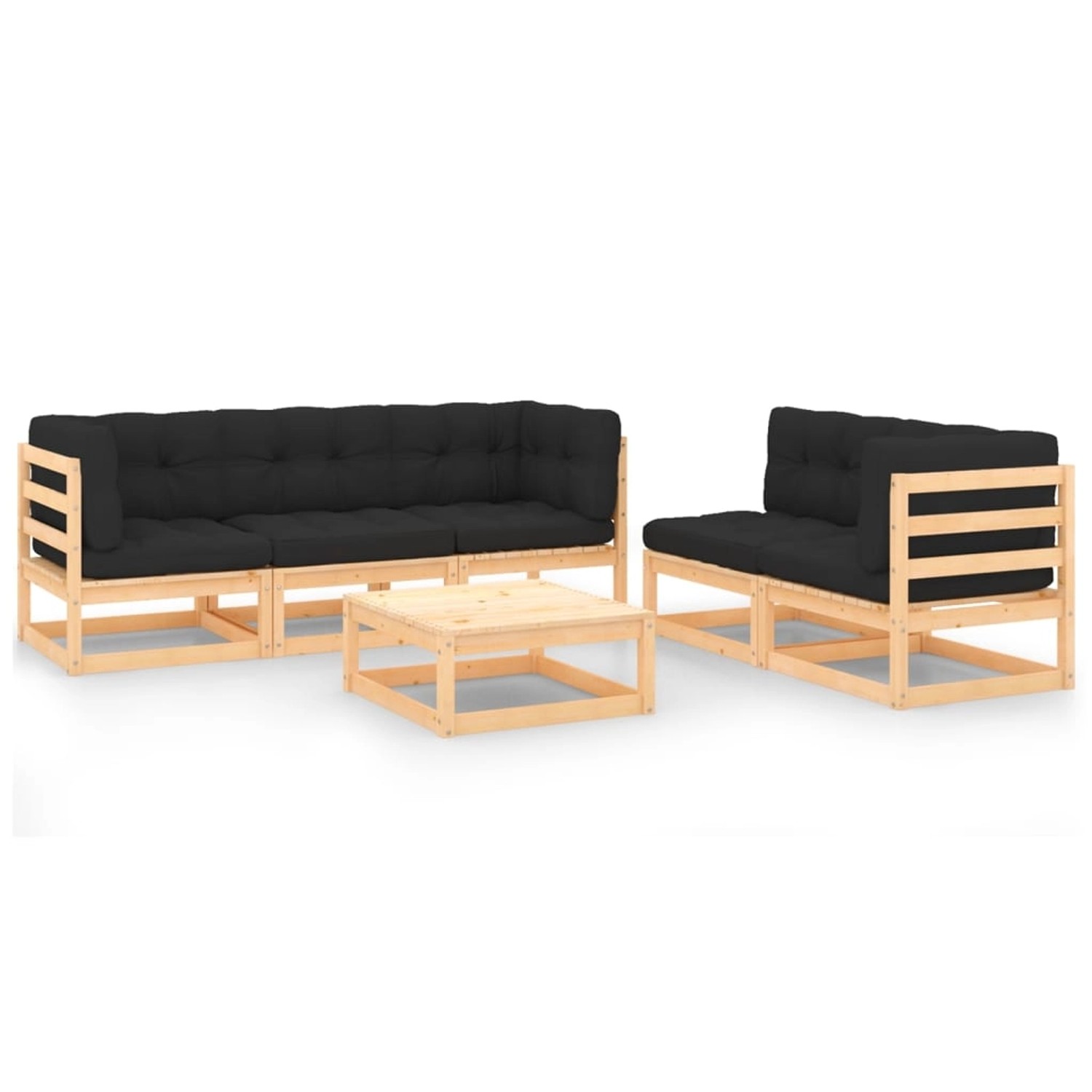 6-tlg. Garten-lounge-set Mit Kissen Massivholz Kiefer günstig online kaufen