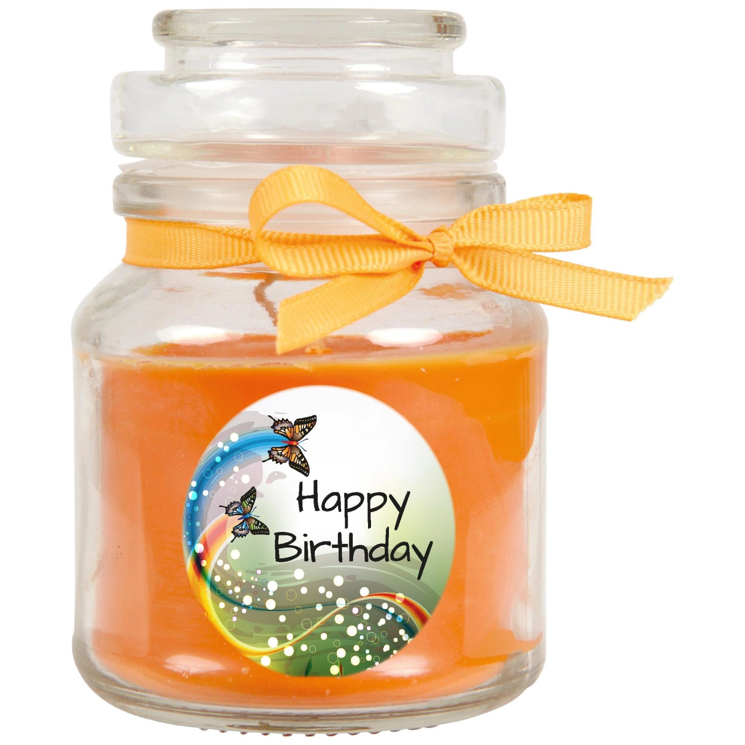 HS Candle Duftkerze & Glas Happy Birthday Bonbon Honigmelone Schmetterling günstig online kaufen