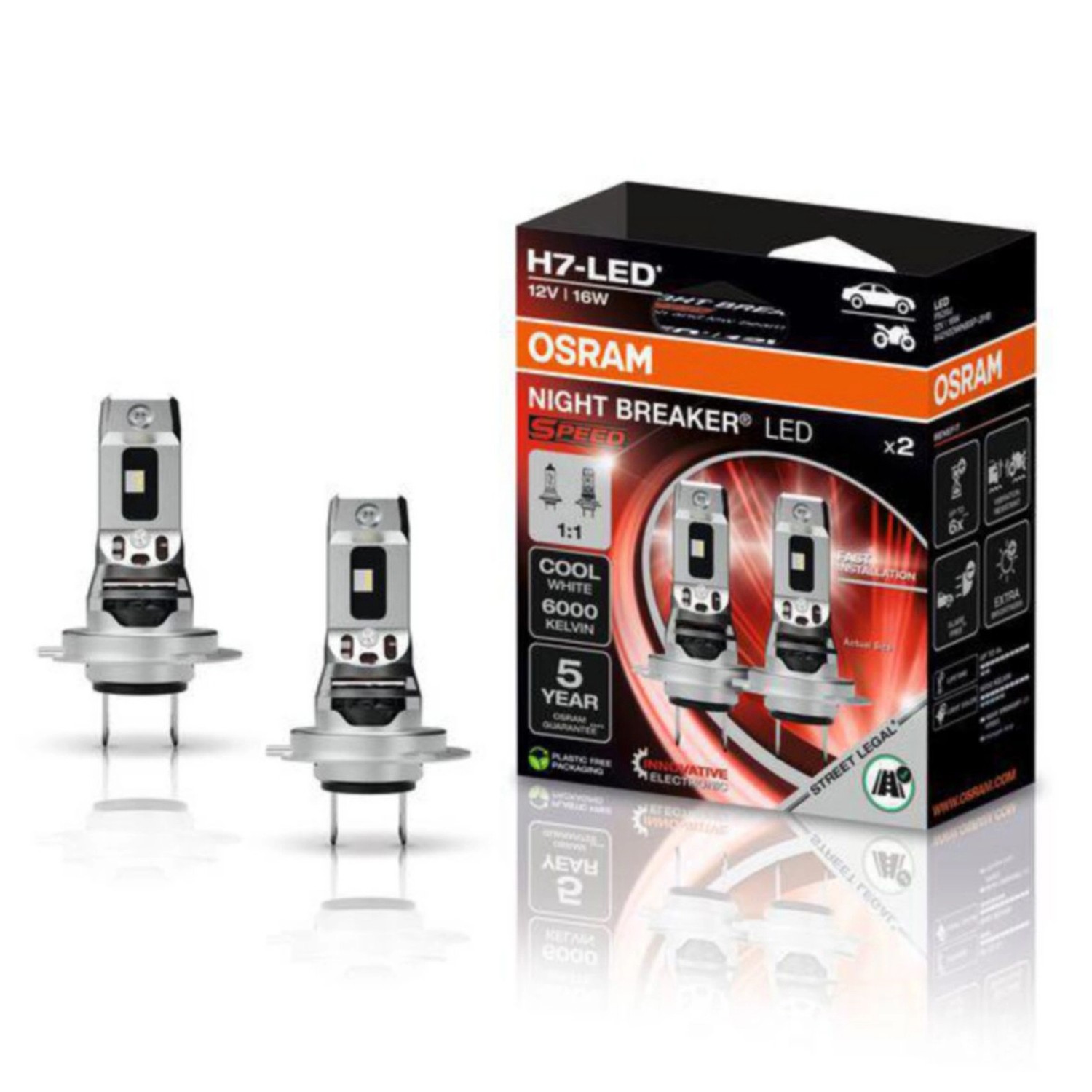 Osram LED-Fahrzeuglampe Speed H7 Night Breaker 2 Stück kaufen bei OBI