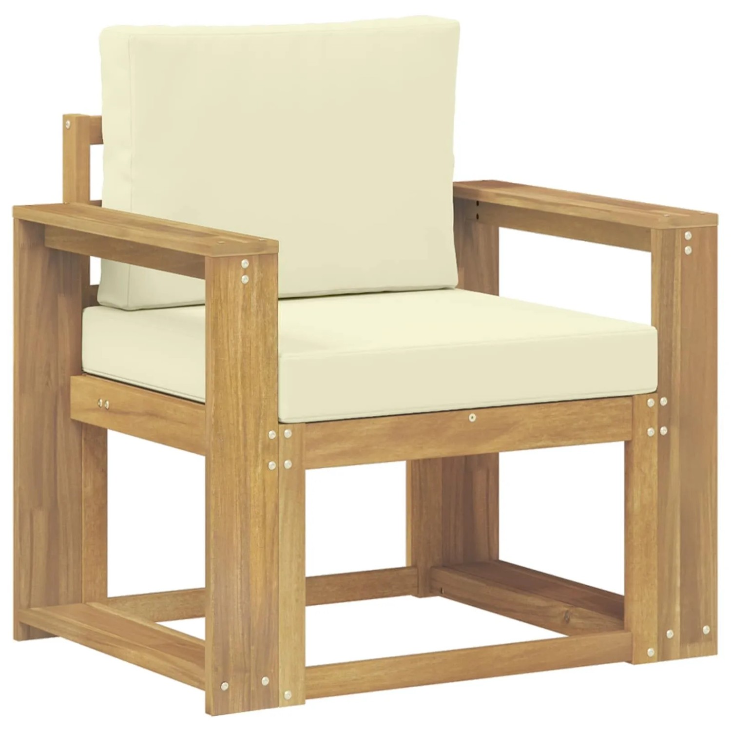 vidaXL 2 Stück Outdoor-Sofagarnitur Polyester Weiß und Creme 3438979