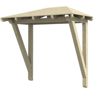 Skan Holz Vordach Wismar 2 aus Fichte, 258x126cm, Natur. Haustürvordach aus Holz.