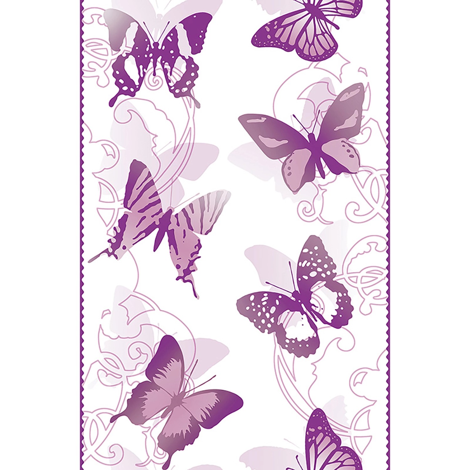 Bricoflor Schmetterling Tapete Weiß Lila Selbstklebende Wandtapete für Kinderzimmer Von Mädchen Kinder Vinyltapete als T