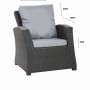 Setgarden Mix Sitzkissen Für Polyrattan Sessel 50x52x7 Sitz + 50x56 cm Rückenlehne 1tlg Grau_4