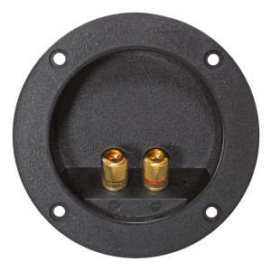 Dynavox Lautsprecher Terminal, rund, mit vergoldeten Steck- und Schraubanschlüssen für optimale Leitfähigkeit.