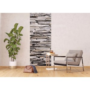 Sanders & Sanders Fototapete in Steinoptik Grau 09 X 27 M im Wohnraum.