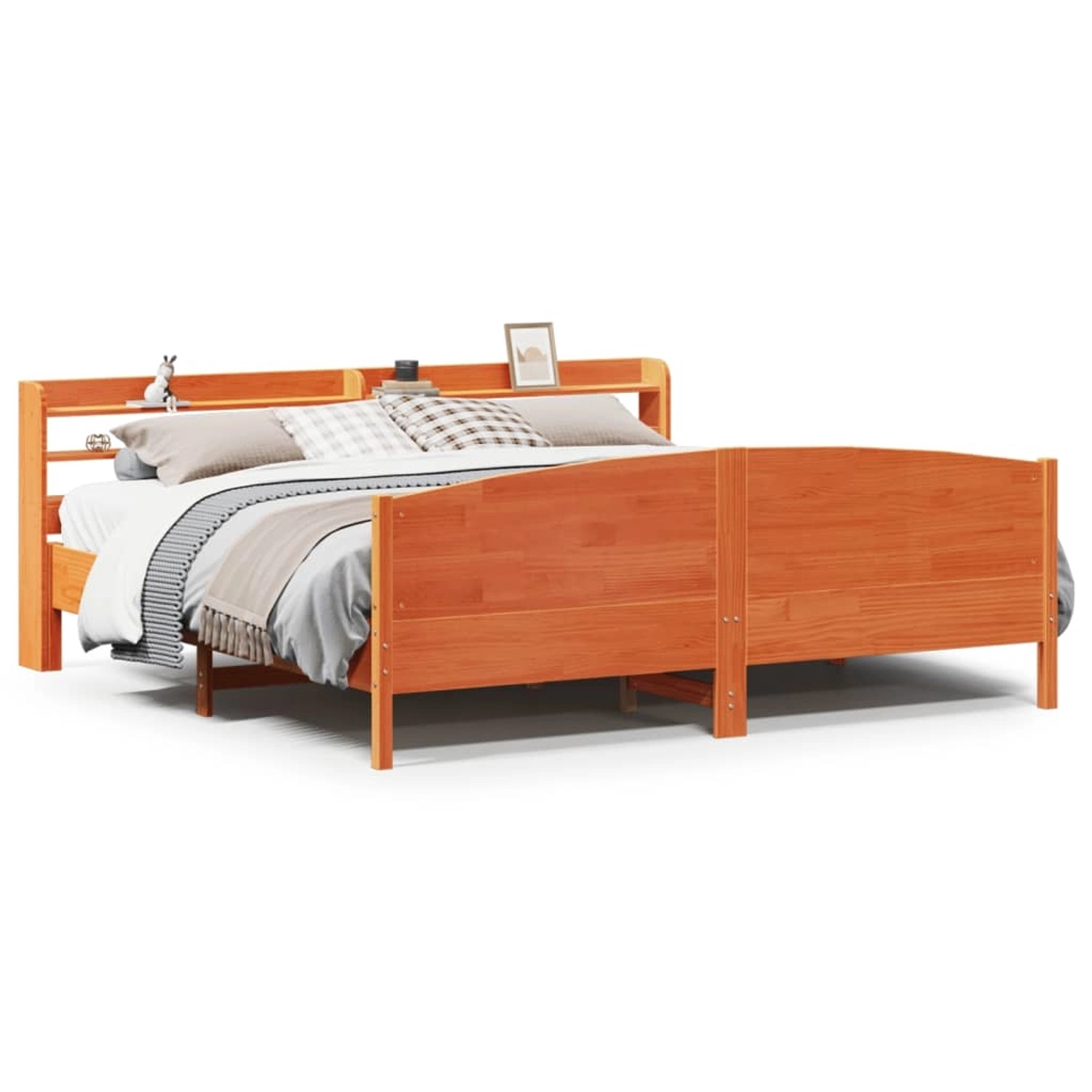 vidaXL Massivholzbett ohne Matratze Wachsbraun 200x200 Kiefernholz 3306956 günstig online kaufen