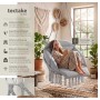 Tectake Hängesessel Samira Mit Dickem Sitzkissen Stabile Halteseile  81 x 80 x 139 cm Grau_2