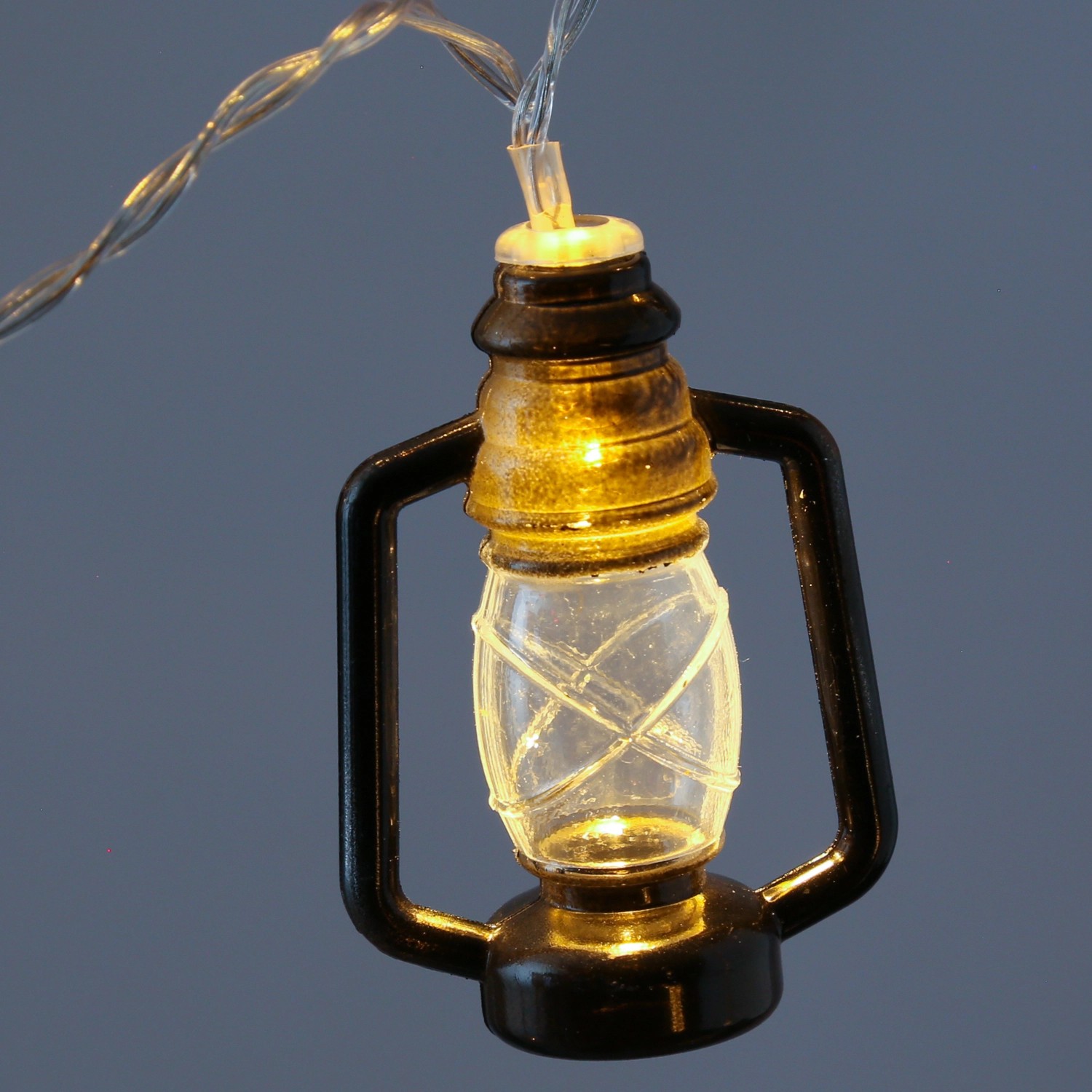 Marelida LED Lichterkette Mini Laternen Dekogirlande 10 Schwarze Sturmlaternen L  1,8m_4