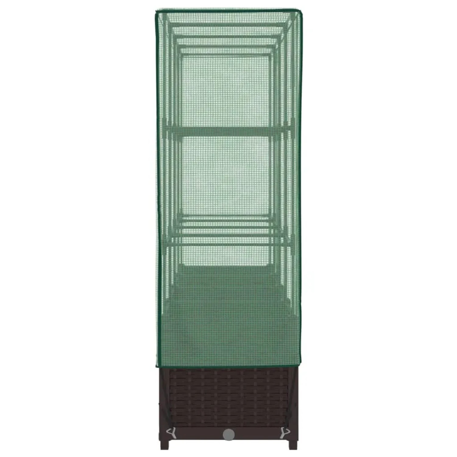 Hochbeet mit Gewächshaus-Aufsatz in Rattan-Optik, 160x40x138 cm. Ideal für Garten, Balkon oder Terrasse.