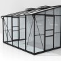 Vitavia Gewächshaus Ida 6500, 6,5 m², schwarz, Anlehngewächshaus mit Aluminiumrahmen und Pultdach.