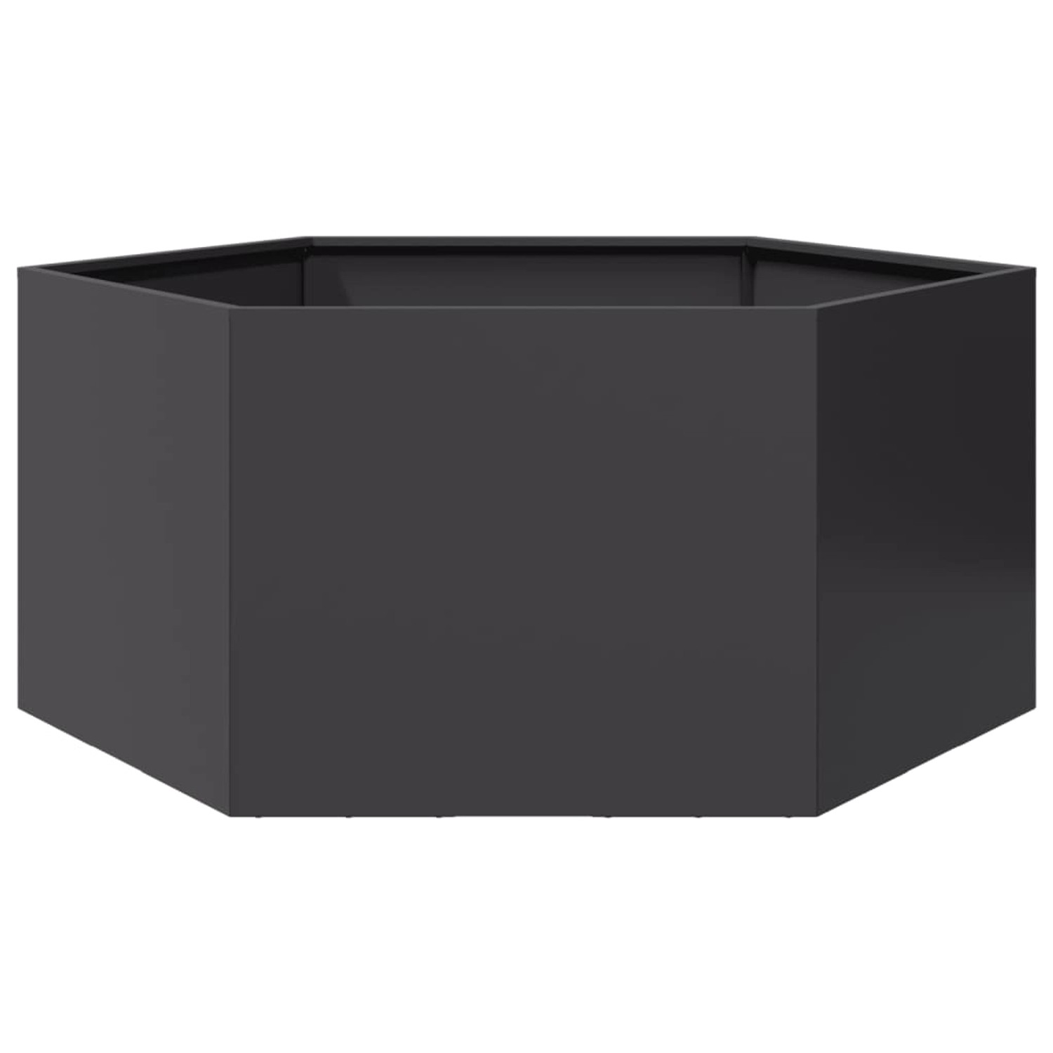 vidaXL Pflanzkübel Schwarz Sechseckig 104x90x45 cm Stahl 851129 günstig online kaufen