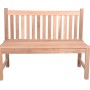 DELUKE Gartenbank OMAR 2-Sitzer Ohne Armlehnen 120cm Breit Teak Hellbraun Terrassenbank Wetterfest Sitzbank Outdoor Bank_3
