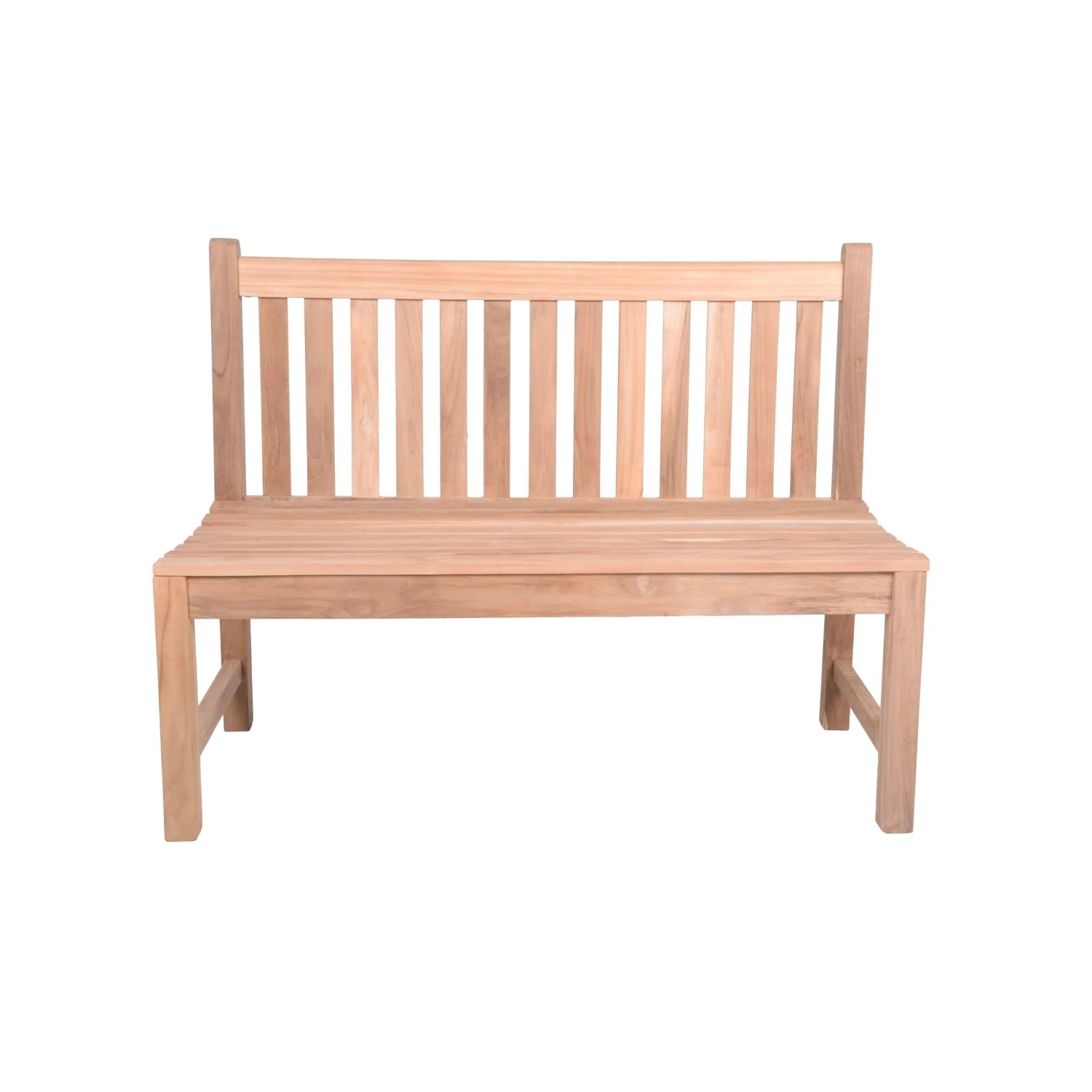 DELUKE Gartenbank OMAR 2-Sitzer Ohne Armlehnen 120cm Breit Teak Hellbraun Terrassenbank Wetterfest Sitzbank Outdoor Bank_3