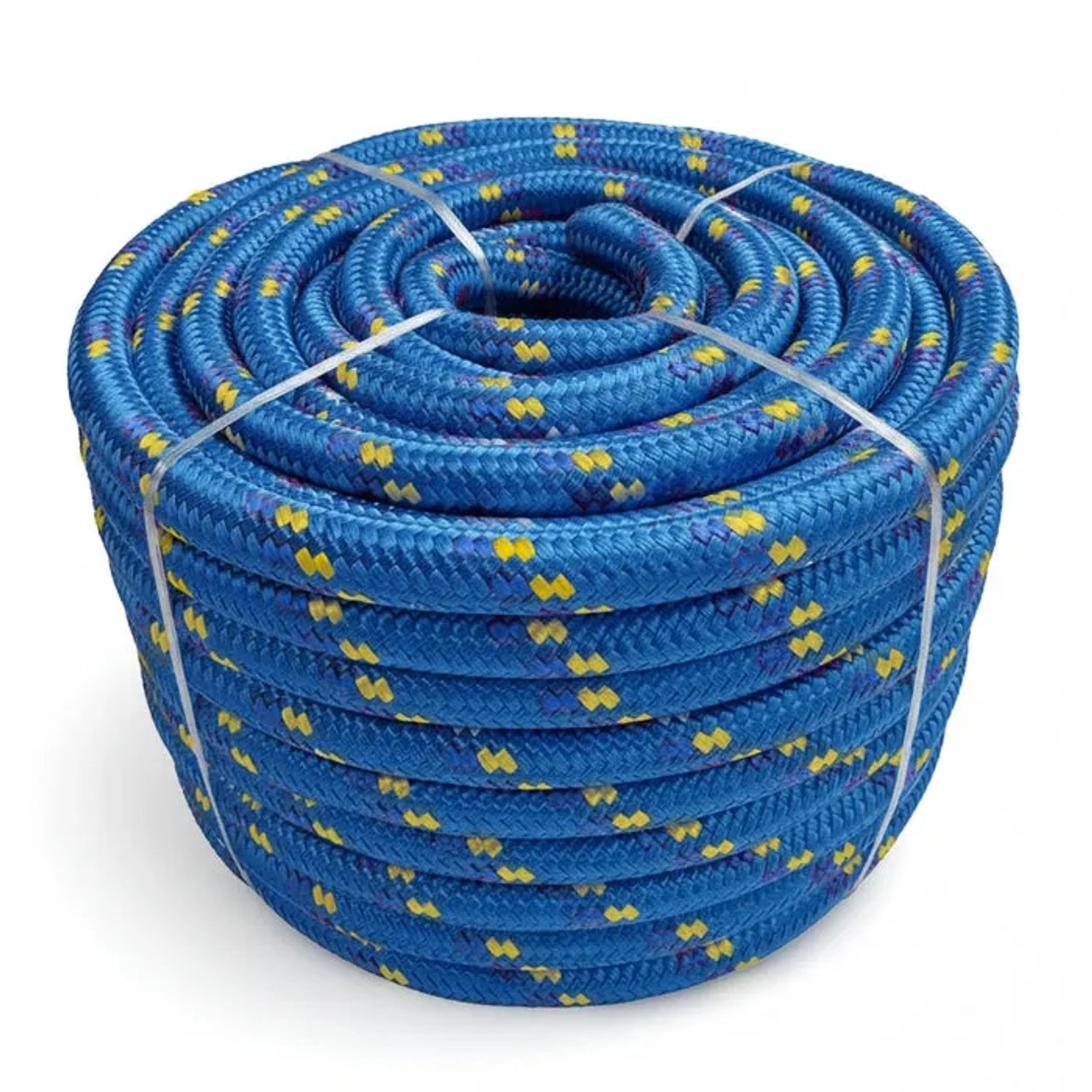 Floordirekt Polypropylen Seil K2 Reißfest Universal Blau-Gelb Ø 10 Mm Länge 20 M