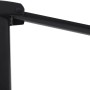 Detailaufnahme: Schwarzer Mast und Arm des Bonbeach Ampelschirms mit Kurbelmechanik.