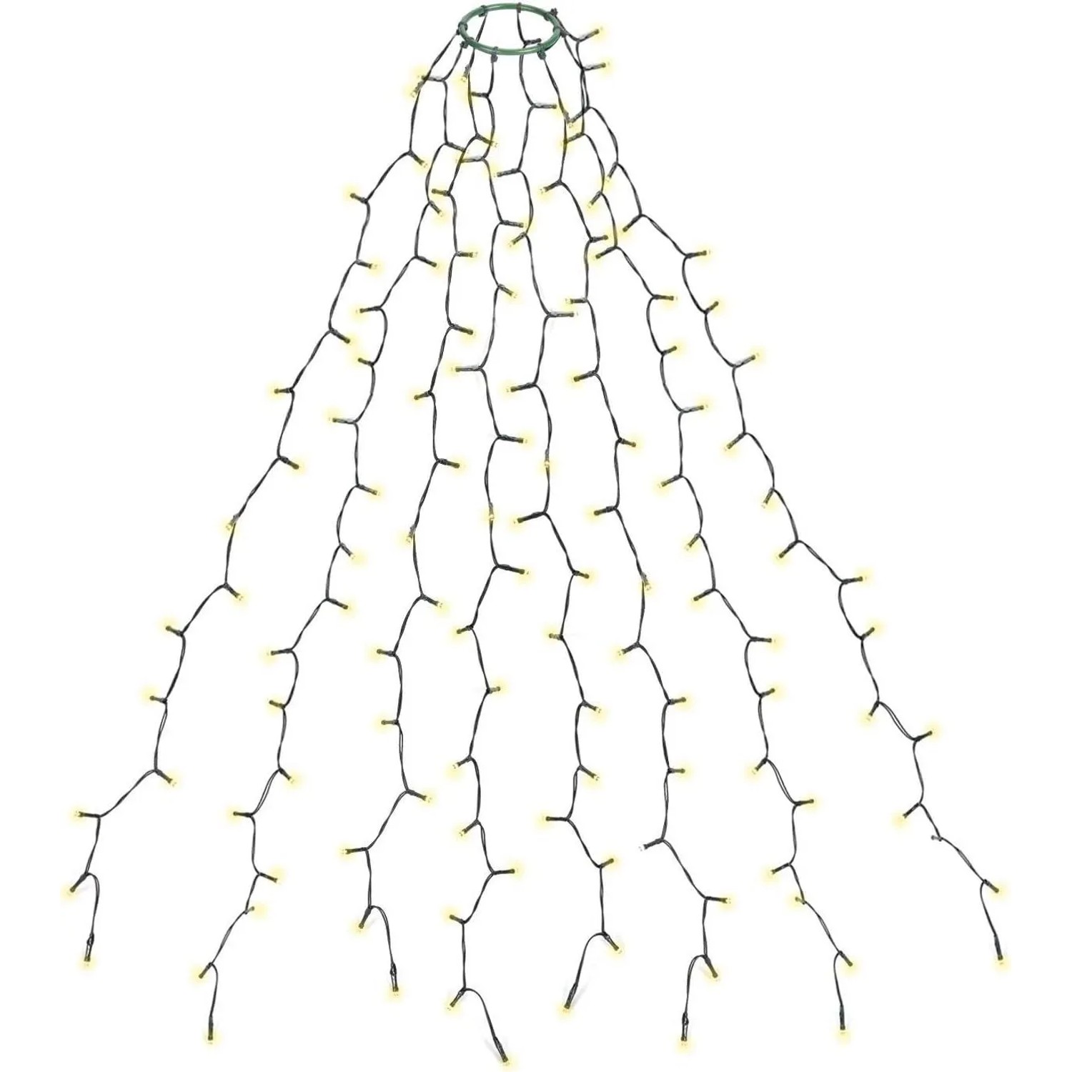 SALCAR 2m Christbaumbeleuchtung mit Ring und 8 Girlanden, 280er LED