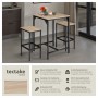 Tectake Barset Inverness 3 Teilig Tisch Mit 2 Hockern 120 x 60 x 91 cm Industrial Holz Hell Eiche Sonoma_2