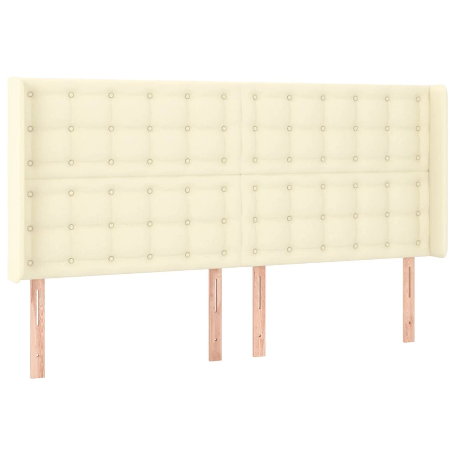 vidaXL LED Kopfteil Creme 203x16x118/128 cm Kunstleder 3124158