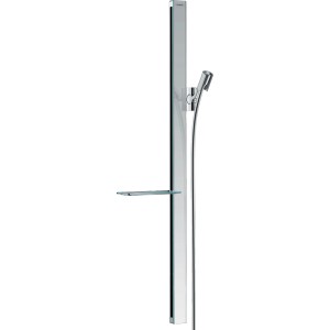 Hansgrohe Unica Brausestange E 90 cm mit Schlauch, Chrom, mit Glasablage.