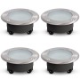 4er Set flache Viskos Bodenstrahler für GX53, IP67, befahrbar, ohne Leuchtmittel. Ideal für die Außenbeleuchtung.