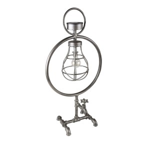 DELUKE Solar-Leuchte JENA, silber-antikfarben, 72cm hoch, für den Außenbereich.