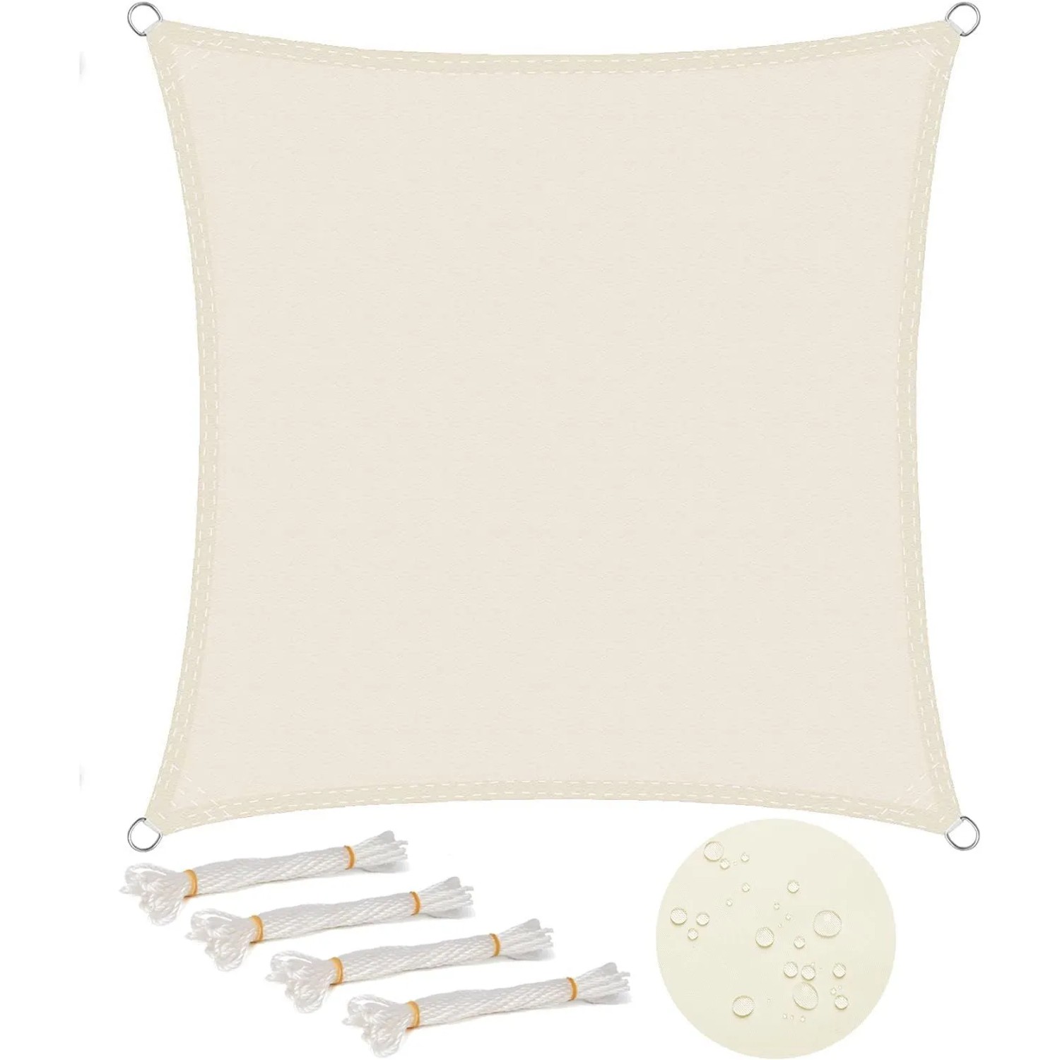 WOLTU Sonnensegel Sonnenschutz PES Windschutz UV Schutz Creme 3x3 m
