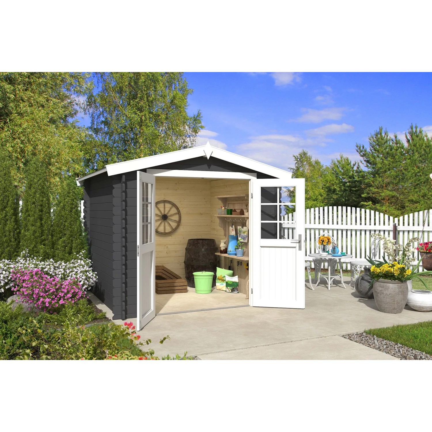 Lasita Gartenhaus Ingo 230 Carbongrau 230 cm x 230 cm
