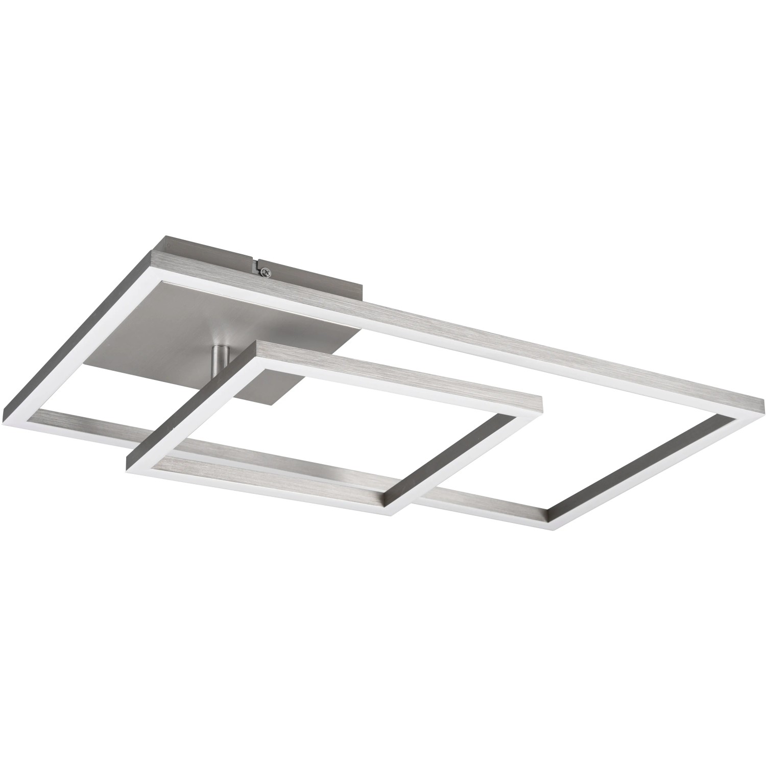Moderne LED-Deckenleuchte Padella in Nickel matt mit Switch Dimmer für Wohn- und Schlafzimmer.