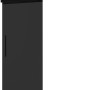 Schwarze inova Glasschiebetür, satiniert, mit Griff und Softclose im Komplettset.