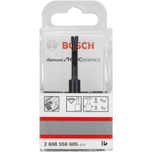 Bosch Diamantnassbohrer 5mm für harte Keramikfliesen im Set, Detailaufnahme.