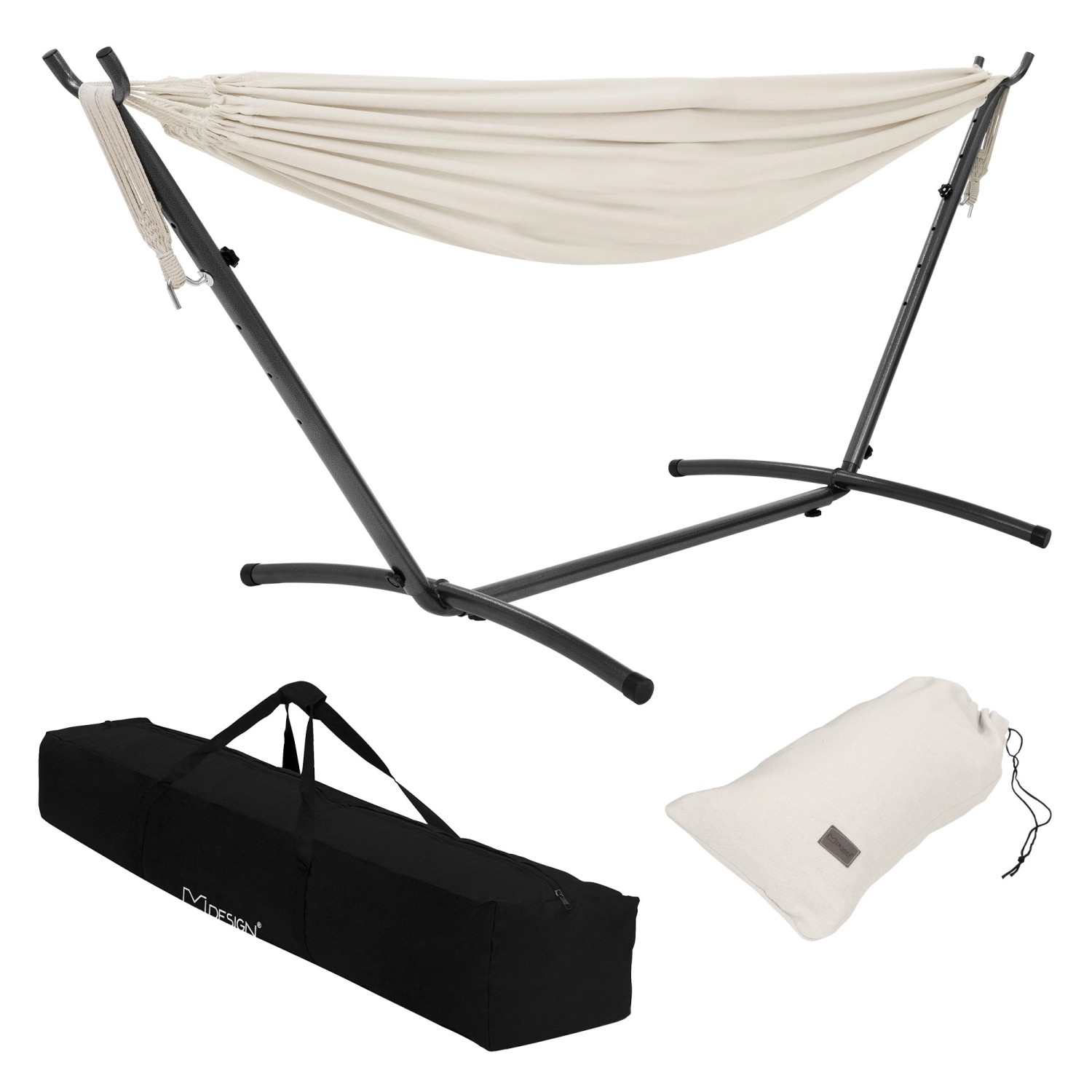 ML-Design Doppel Hängematte mit Stahlgestell Beige für 2 Personen Indoor Ou günstig online kaufen