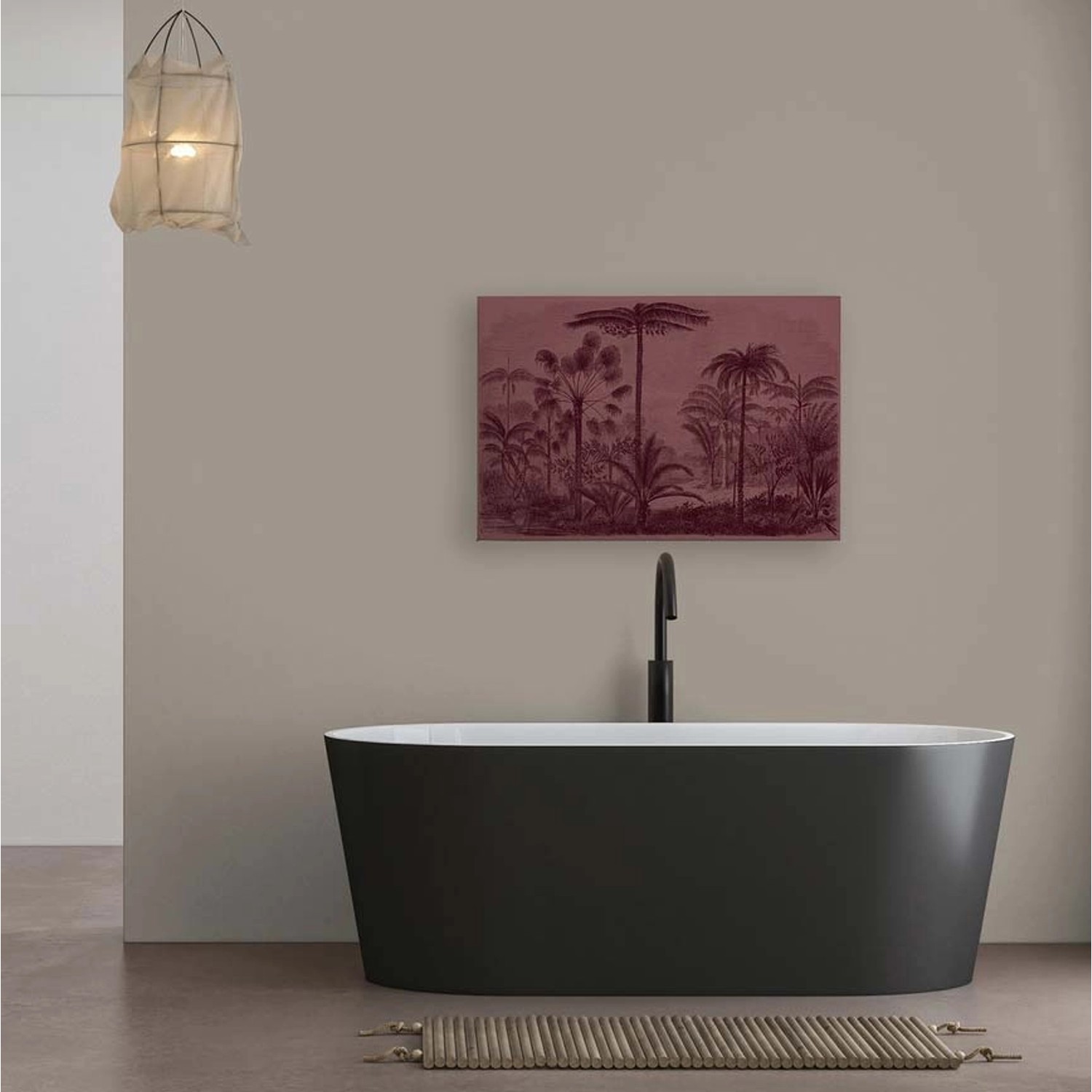 Bricoflor Dschungel Bild Auf Leinwand Weinrot Lila Wandbild Mit Regenwald 90 X 60 Cm Quer Leinwandbild Für Wohnzimmer
