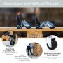 HMF 6750 Schwerlastrollen Absenkbar für Werkbank 4 Stück 76 mm bis 400 kg Schwarz_6