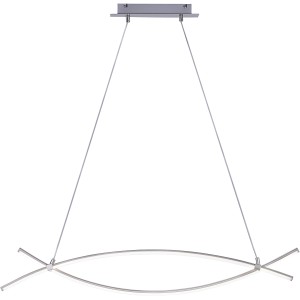 Moderne LED-Pendelleuchte Maja aus Stahl, 100 cm breit, warmweißes Licht für Wohnbereich.