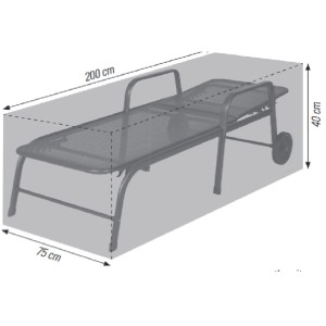 Acamp Schutzhülle für Roll- oder Dreibeinliege bis 200 cm, anthrazit, mit Maßangaben.