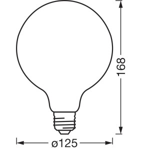 Osram LED-Leuchtmittel E27 Globeform G60 Dimmbar 6 W 806 lm 16,8 x 12,5 cm